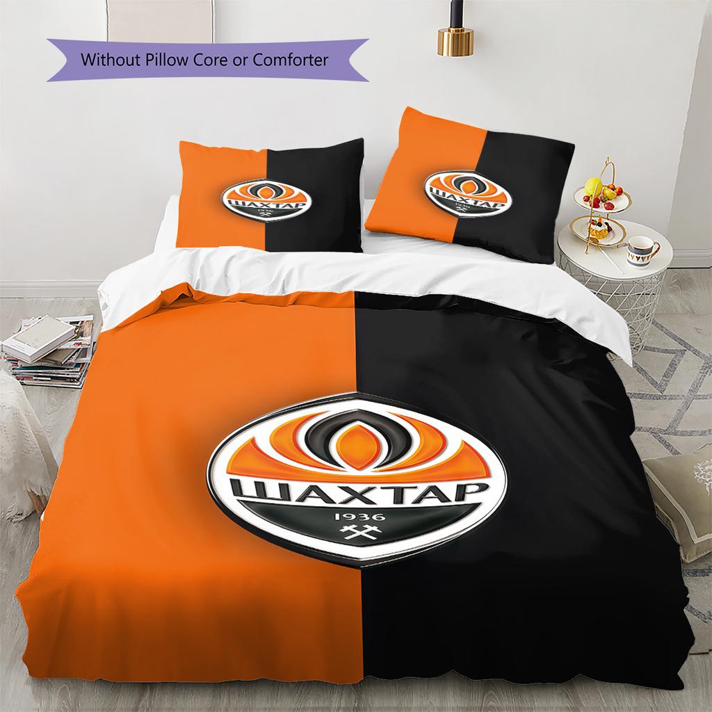 FC Shakhtar Donetsk TappetoMotivo Biancheria da Letto Trapunta Set Copripiumino Federa Decorazione Casa Regalo di Compleanno (1 * copripiumino + 2 * federa, senza nucleo)