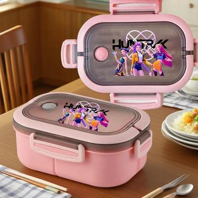 KPop Demon Hunters Boîtes à Bento Portables Fille Garçon Compartiment Fruits Boîtes Alimentaires Boîte à Lunch Micro-ondes Boîte Fraîcheur Pique-nique Cadeau
