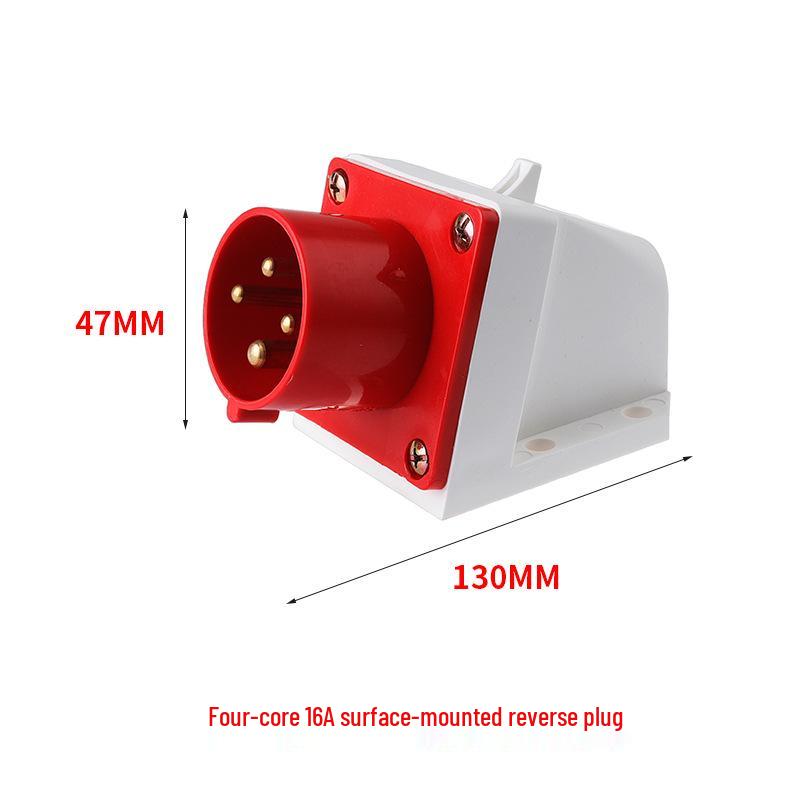 Waterproof Industrial Aviation Plug Connector: Reverse Plug Male-Female, 3-Pin, 4-Hole, 5-Pin, 16/32A-6h