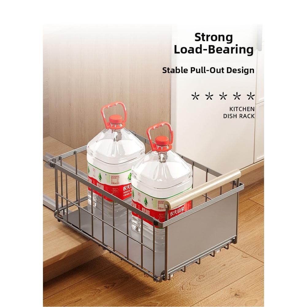 Foldable Pull Out Kitchen Under Sink Storage Basket Organizer Drawer Shelf for Cabinets and Pantry Organization