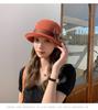 Fashion Elegant Version Women Summer New Knitted Breathable Flower Fisherman Hat Sunshade Sunscreen Curly Edge Short-brimmed Hat