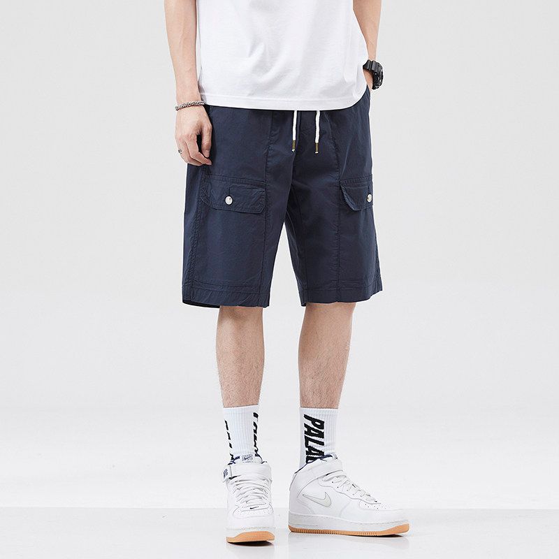Foreign Trade Surplus Summer Work Shorts for Men, Trendy Brand Loose Straight Five-Point Shorts, Casual Sports Mid-Length Pants, Beach Shorts