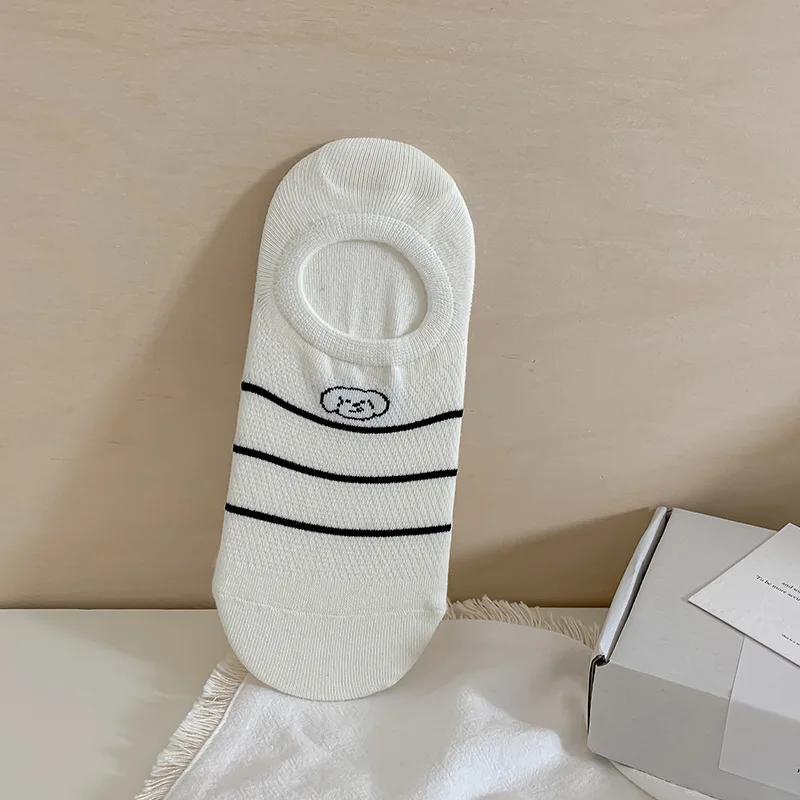 Sock Slippers Women Cotton Thin Breathable Summer Invisible No Show Socks Silicone Non-slip Girls Kawaii Cartoon Low Cut Socks