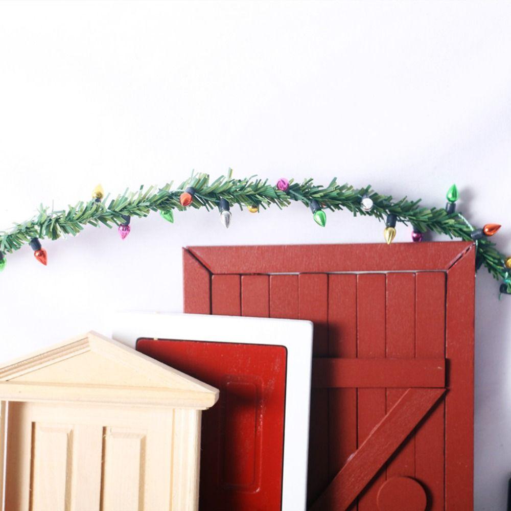 Simulation Dollhouse Lights Stripes Mini Miniature Mini Lights Stripes 30CM 1:12 Pine Branch Lights Stripes Christmas Decoration