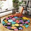 1pc Flowers Pattern Round Chair Mat Area Rug - Non-Slip, Floor Mat for Office, Bedroom, and Indoor Decor -1002163
