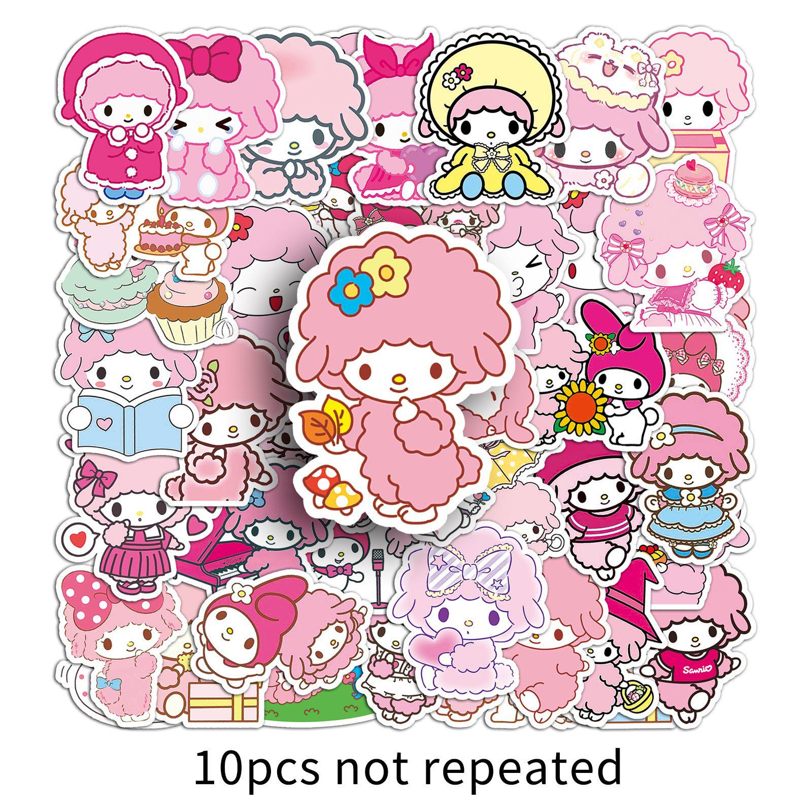 

50 Pink Curly Hair Bini Ai Nuo Stickers for Decorating Luggage, Computers, Phone Cases, Planners, and More (50 Sheets)