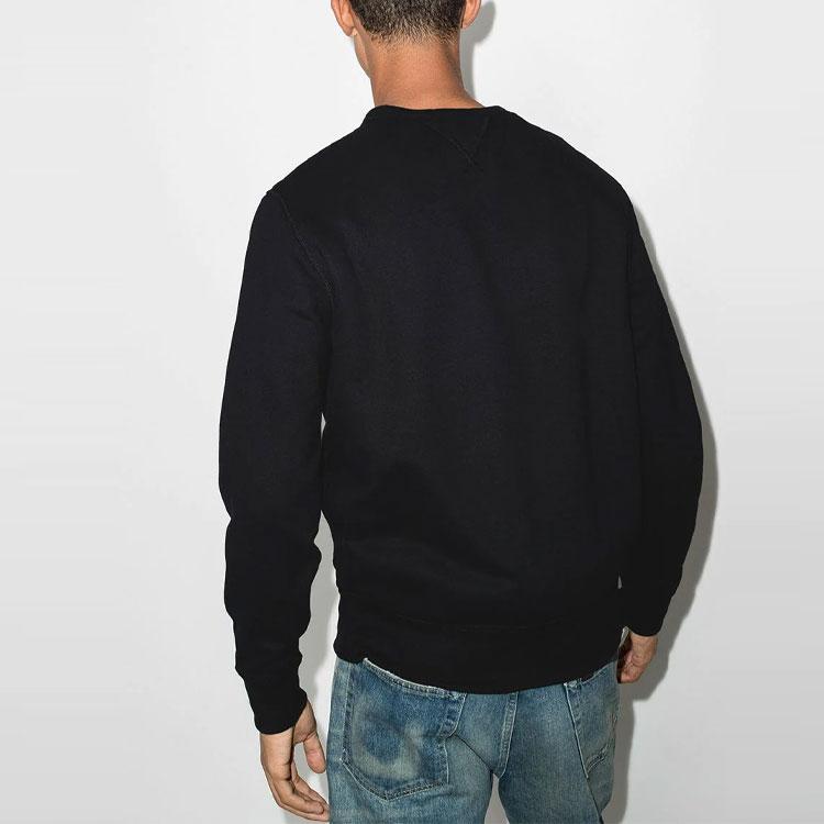 Polo Ralph Lauren Solid Color Logo Embroidered Pullover Crewneck Fleece Sweatshirt Men Sweatshirt Black 710766772-001