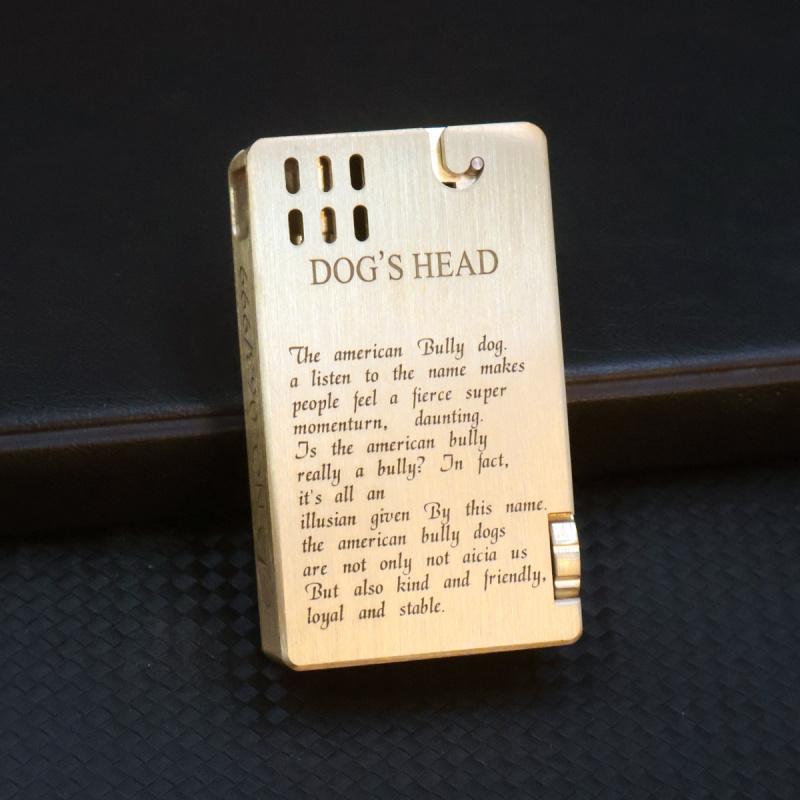 Brass Dog Head Mechanical Lighter Windproof Retro Personality Creative Kerosene Lighter High-end Gift Lighter