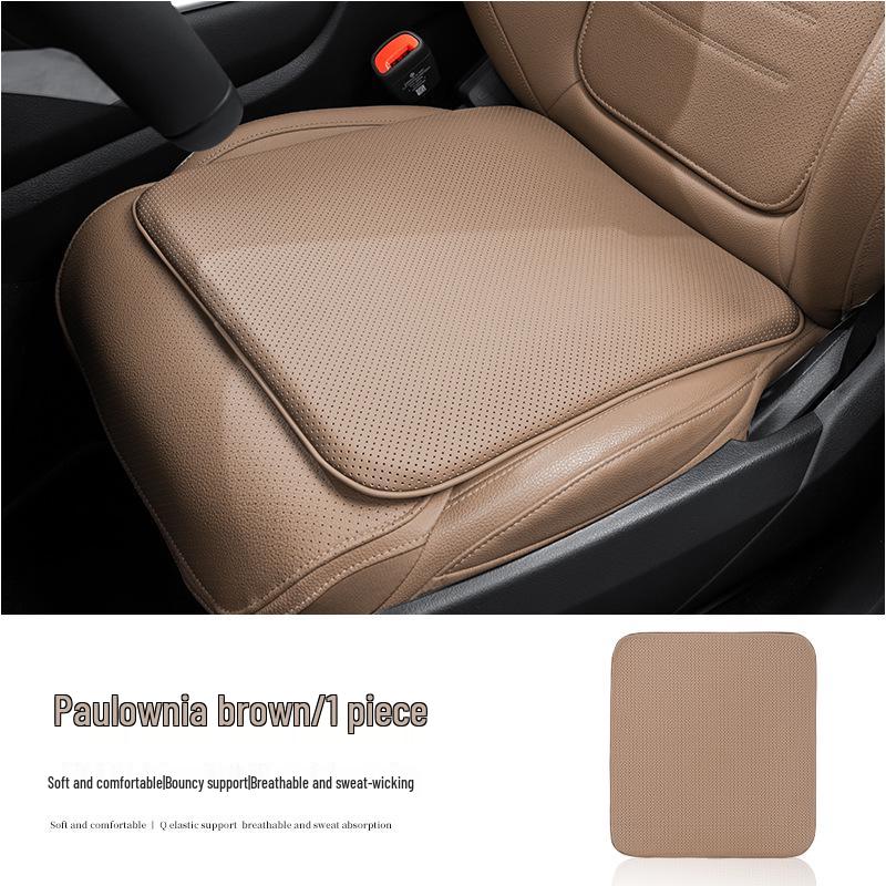 Breathable Nappa Leather Car Seat Cushion - Non-slip, Universal Fit for All Seasons