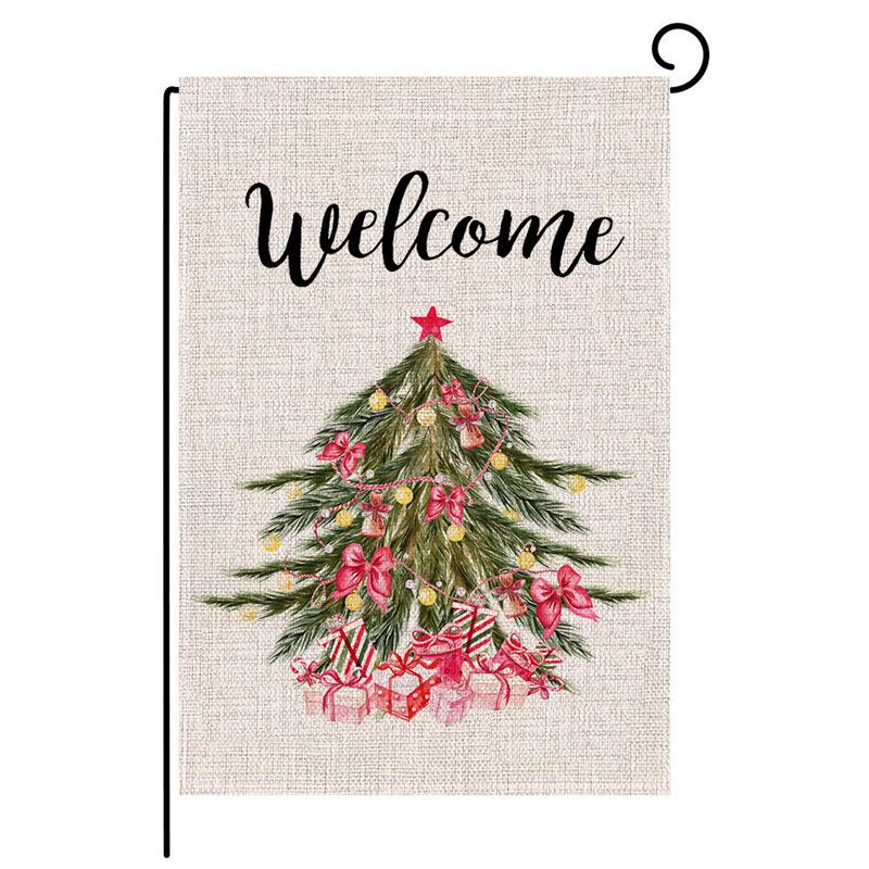 New Double-Sided Christmas Watercolor Garden Flag: Festive Design for Holiday Atmosphere