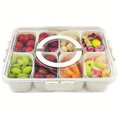 4-Fach / 8-Fach Snackbox-Behälter, Tragbare Reise-Charcuterie-Platte mit Deckel, Lebensmittelaufbewahrungsbox für den Kühlschrank, Snack-Organizer