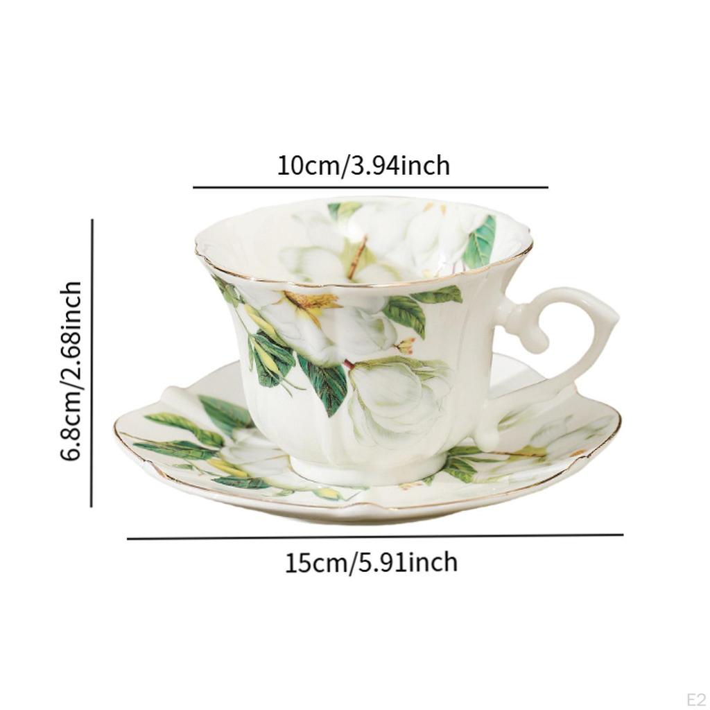 Coffee Cup Latte Cups Gifts Porcelain Novelty 250ml with Tray Tea Art Mug Saucer for