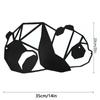 1pc Metal Pandas Wall Art - Black Metal Sculptures for Outdoor, Living Room, Bathroom, and Bedroom Decor