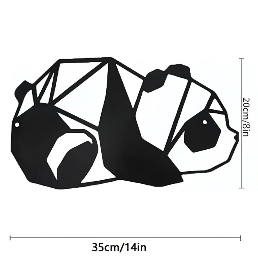 1pc Metal Pandas Wall Art - Black Metal Sculptures for Outdoor, Living Room, Bathroom, and Bedroom Decor