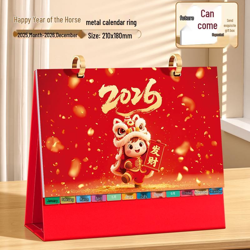 2026 Rok koně Vlastní stolní poznámkový kalendář - Kreativní firemní dárek