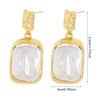 Women Square Earrings with Pearls  Female Hypo-allergenic Lightweight Earrings for Woman Daily Party Matching