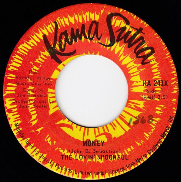7-дюймовая пластинка LOVIN SPOONFUL Money KA241X Kama Sutra 1968 Канада Рок Б/у