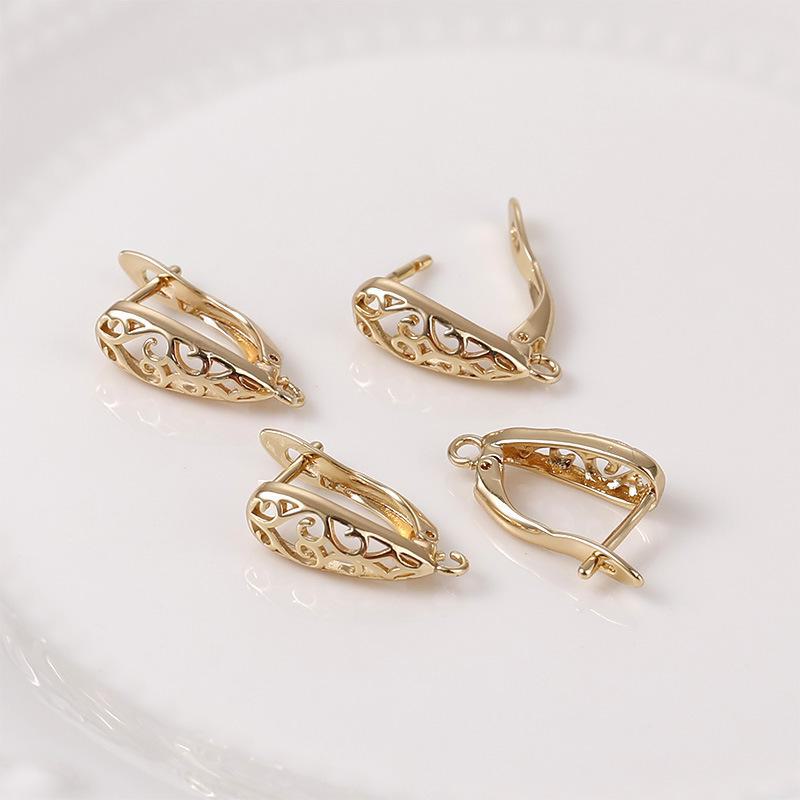 Verkupferte 14 Karat Gold Retro U-förmige Tropfenohrstecker - handgefertigtes DIY-Zubehör