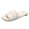 Beautiful flat-bottomed cool slippers women's summer outer wear 2025 new models with skirts beach vacation one-word sandals