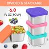 4Pack Stainless Steel Snack Containers for Kids, Mini Lunch Box (6Oz)