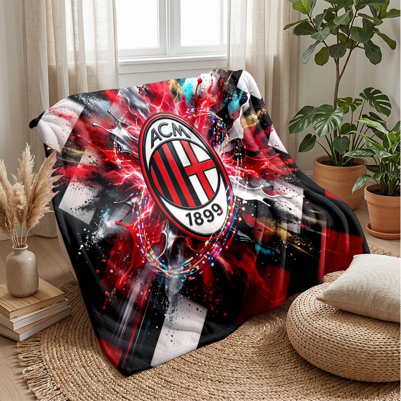 AC Milan Theme blanket Soft Flannel Blanket Plush Throw Blanket Cozy Sofa Bed Blanket for Home Decor