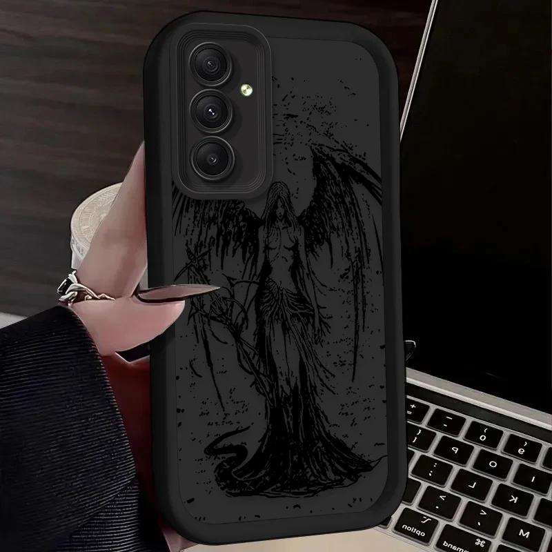 Cyberpunk Angel Retro For Samsung Galaxy Case S24 S23 S22 S21 Ultra Plus Fe A55 A54 A53 A52 A35 A25 A15 A14 5G Phone Y2k Cover