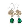 Chrome Diopside Gemstone 925 Sterling Silver Jewelry Handcrafted Earrings 2.20" EE-44-3