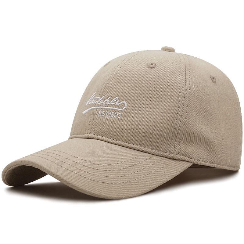 

Washed cotton soft top hat men s and women s big head circumference baseball cap multi-color cap L58-60 бежевый