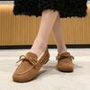 Bow-tie fluffy shoes for women's autumn and winter wear 2025 new plush one-pedal giant comfortable giant warm Doudou shoes