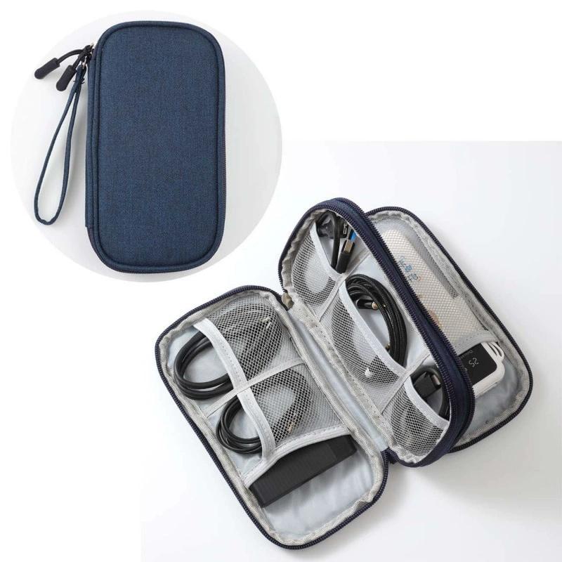 Portable Waterproof Travel Electronic Organizer Storage Bag Case for USB Cable Charger Plug Small Accessories Gadget EVA Pouch