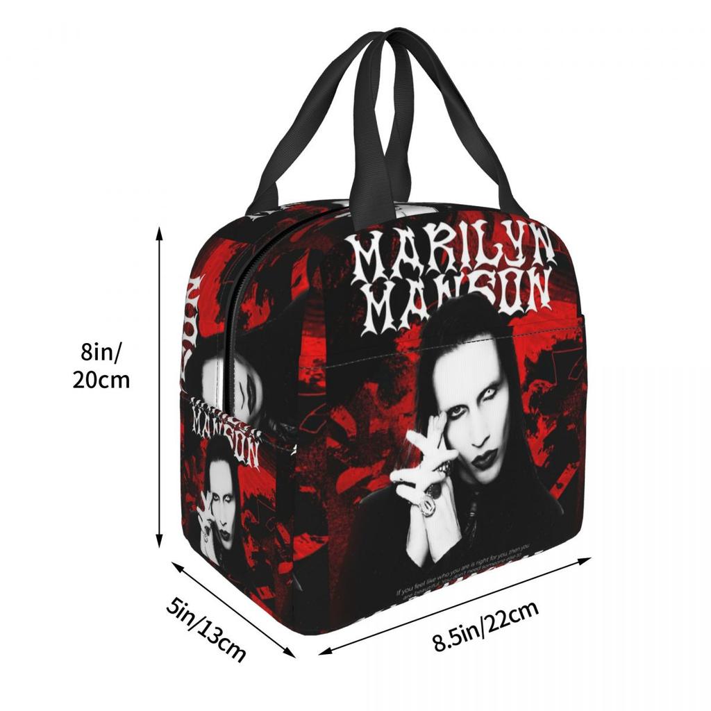 New Arrival Marilyn Manson The Golden Age Of Last Music Insulated Lunch Bag for Women Children Food Boxes Thermal Lunch Box Tote