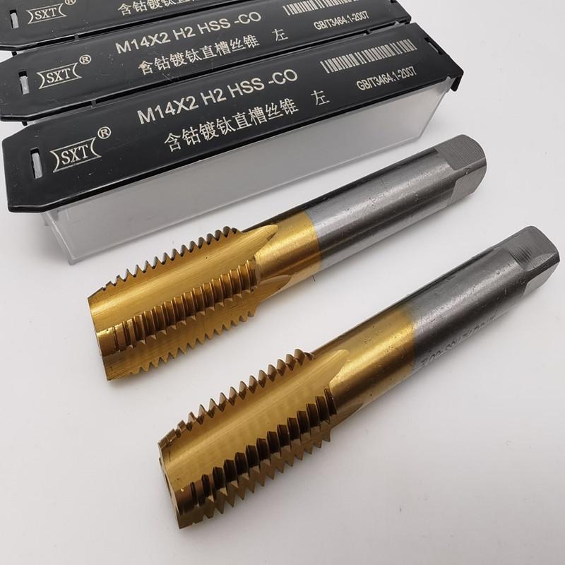 SXT Left-Handed M35 Cobalt Wire Taper Tap, Titanium-Plated, Reverse Thread, High-Speed Steel, M3-M22.