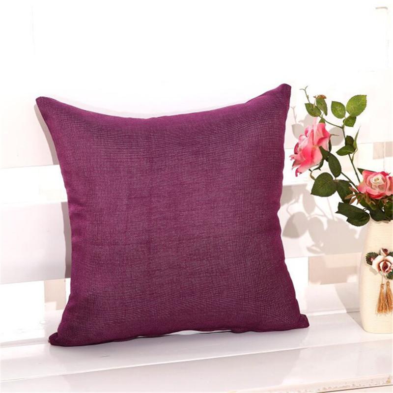 45x45cm Thin Linen Sofa Cushion Cover Solid Color Home Living Room Office Chair Decoration