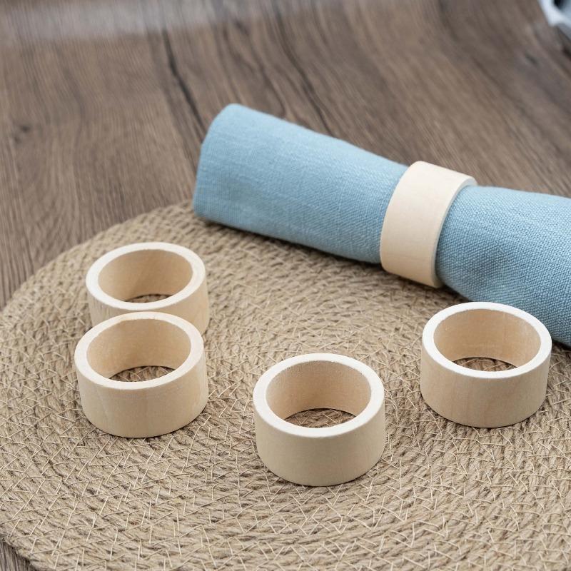 Wood Napkin Rings Dining Table Napkin Holder Decorative Holiday Napkin Rings for Wedding Party Dinner Table Decoration