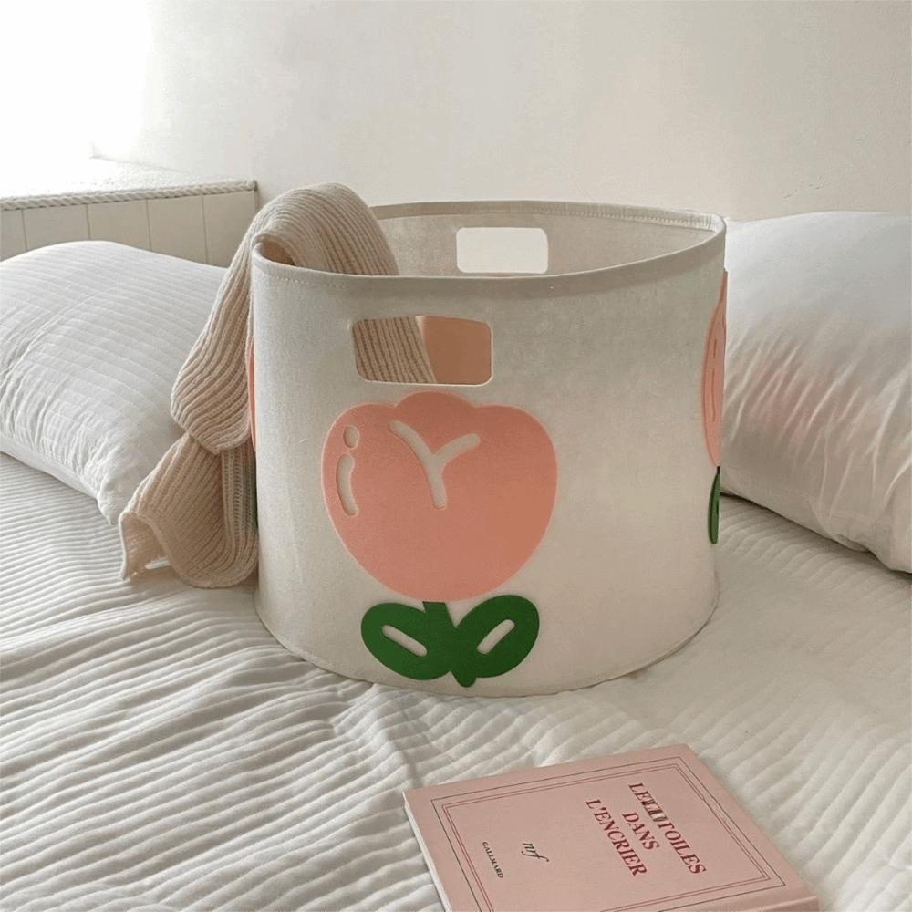 Non-woven Fabric Tulip Laundry Hamper Creative Design Large-Capacity Household Storage Cute Style Stylish Look Laundry Basket