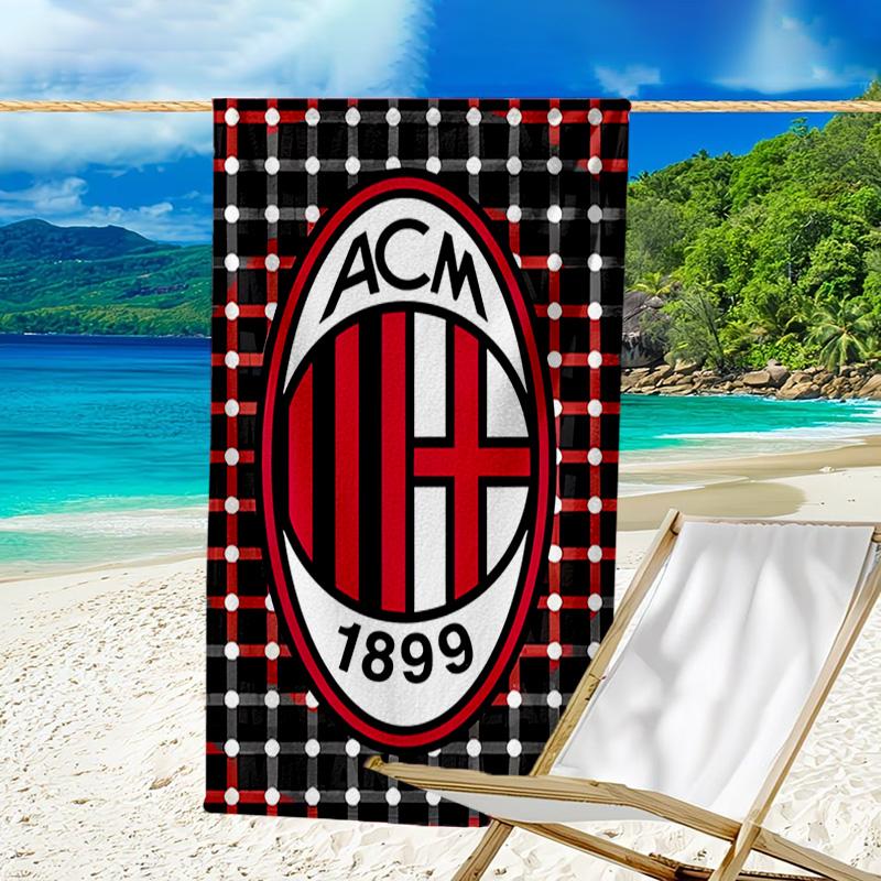 Milan Football club Printed Beach Towel, Super Soft Microfiber, Perfect Gift Birthday, for Pool, Beach, Travel, for family and friends