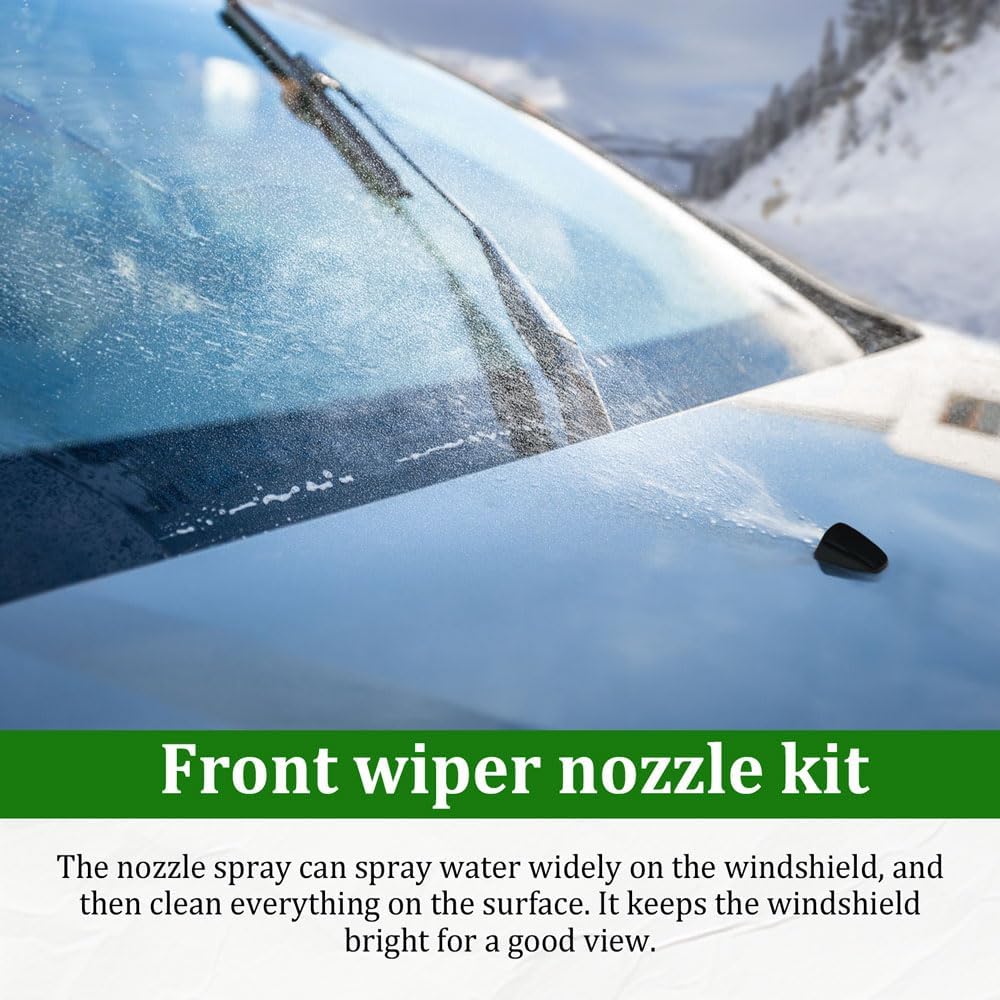 Front Windshield Washer Nozzles, Washer Nozzle Kit, 2PCS | Washer Spray Jet Kit Compatible with Most Vehicles, Replaces