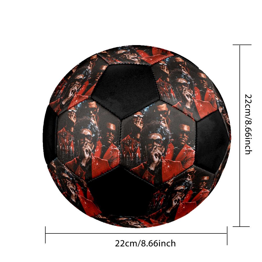 Pallone da Calcetto Indoor The Weeknd Colorato Per Tutte le Età Misura 5 Cucito a Macchina PVC Pronto per la Competizione Resistente Alta Rimbalzabilità