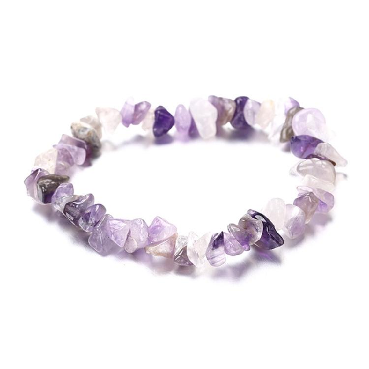 Armband aus Natursteinperlen, Chip-Schmuck, Amethyst, Aquamarin, Armband, Armreifen