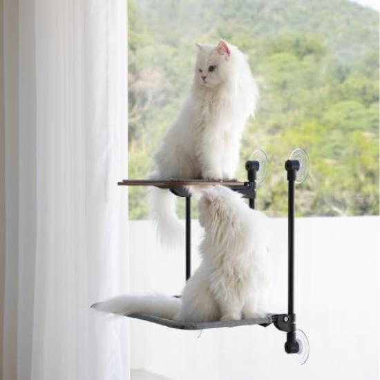 

Кошачья прогулочная тропа включает окно для прыжков, складной кошачий набор с шестью присосками, выдерживающий вес 20 кг, модульной конструкции, двухуровневая платформа, башня, платформа, чашки, серый