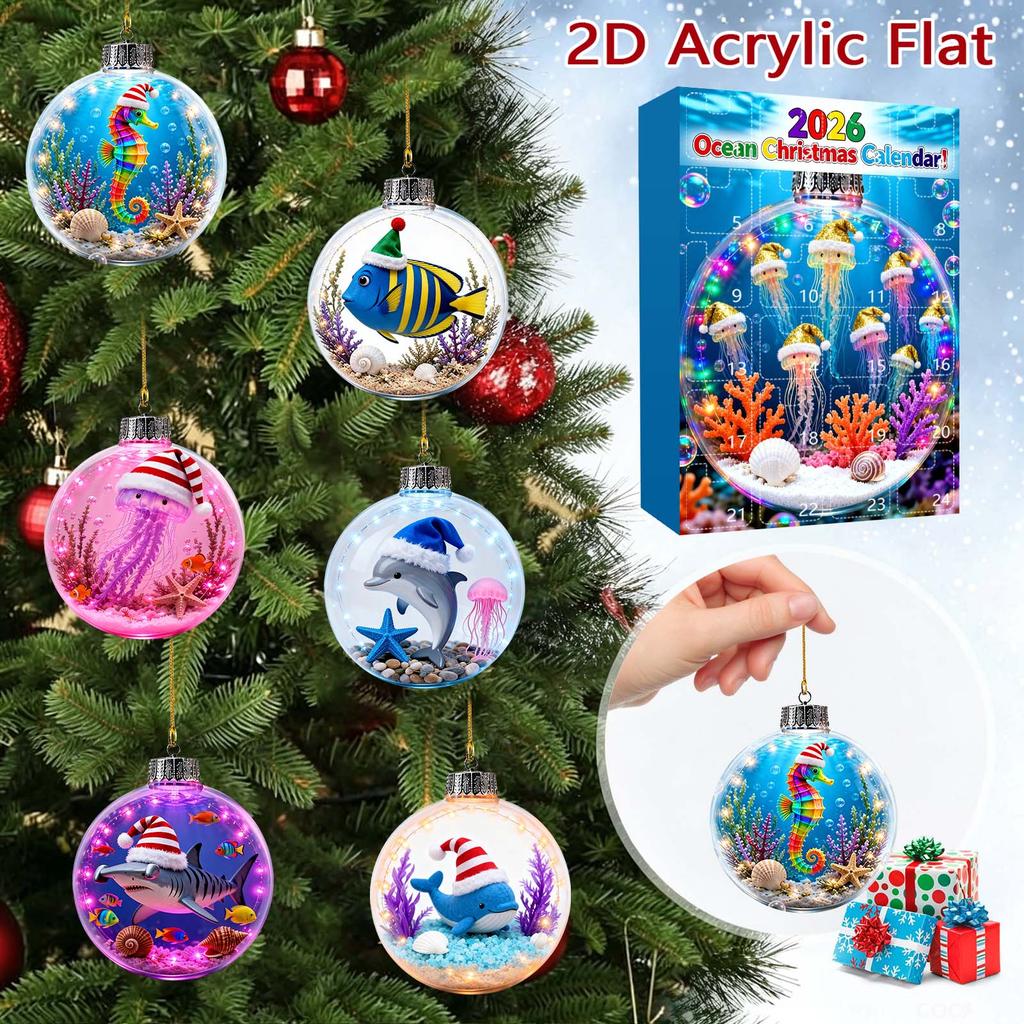 Animal Advent Calendar 2D Hanging Ornament for Christmas Countdown