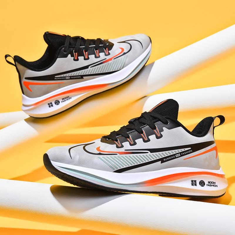 Autumn and winter men's shoes new microfiber leather surface versatile casual shoes ultra-light high elastic shock-absorbing running shoes trendy