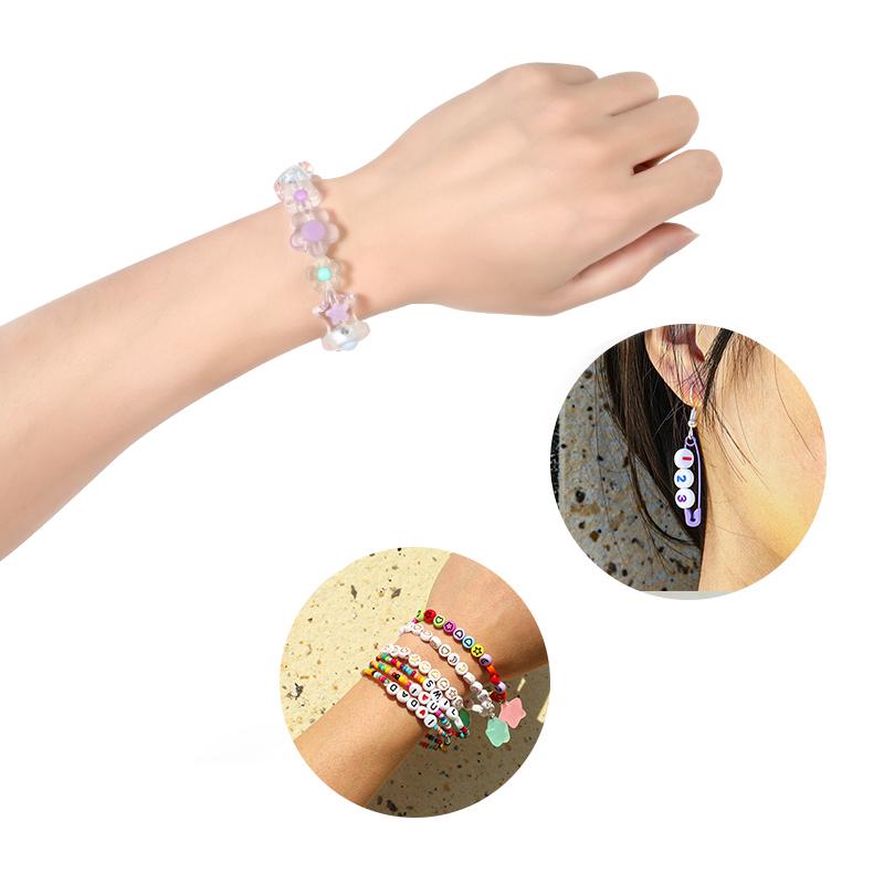 100Pcs Acrylic Colorful Flower Beads Transparent Mix Color Loose Beads Charms for DIY Bracelet Necklace Jewelry Making Findings