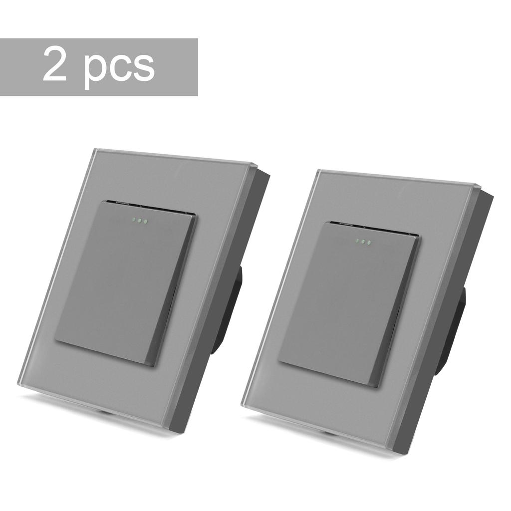 BSEED 1/2/3Gang Wall Switches 2Way Mechanical Light Switch On Off For Stairs Halls Glass Wall Rocker Switch EU Standard 2Pack
