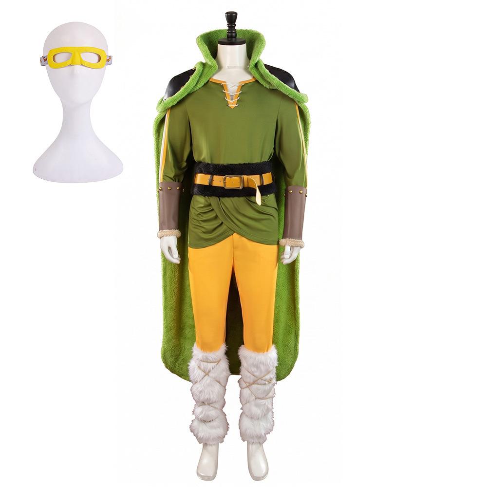 One Piece Zoro Cosplay Jelmez Szett Zöld Köpeny Halloween Party Ruházat Anime Szerepjáték Ruházat