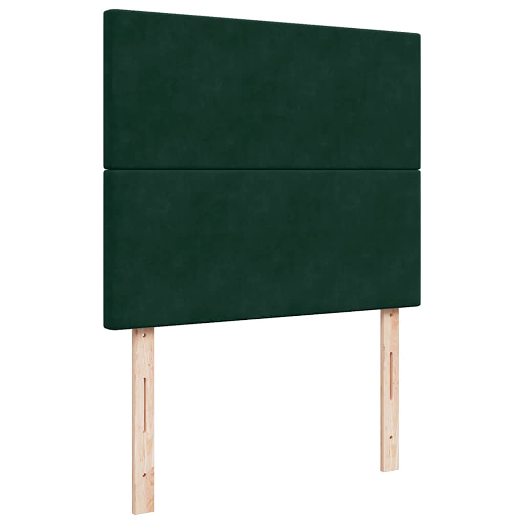 Box Spring Bed with Mattress Dark Green 120 x 200 cm Velvet