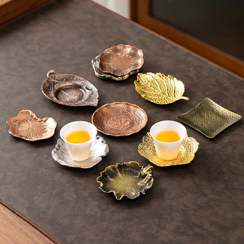 Changbaosen Antique Bronze Lotus Coaster Set