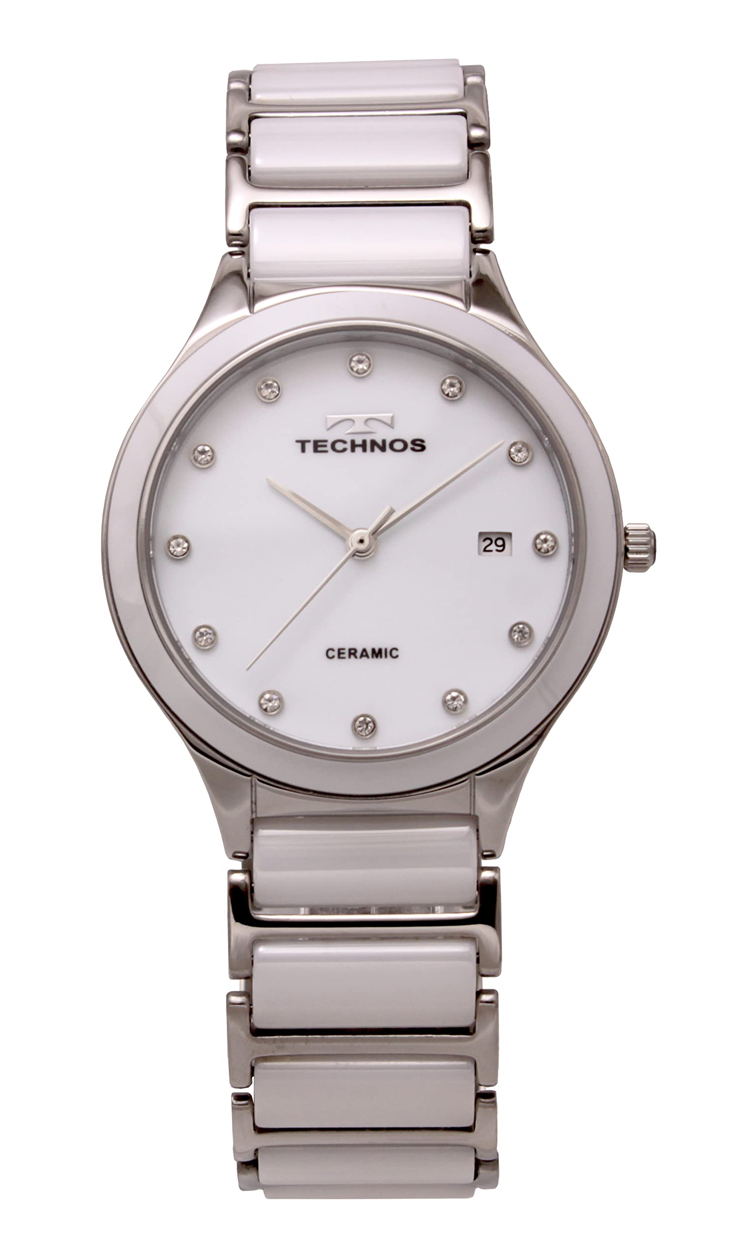 

Technos T9B47TW Керамические часы с датой, Мужские, Белые