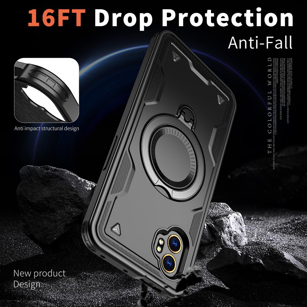 Case For Samsung Galaxy Xcover 7 Pro Armor Shockproof 360° Rotating Magnetic Metal Stand Soft TPU Frame Hard Plastic Phone Cover