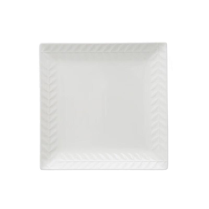 

ZISIZ Wheat Ear Square Ceramic Divided Plates, 8-inch Set of 2